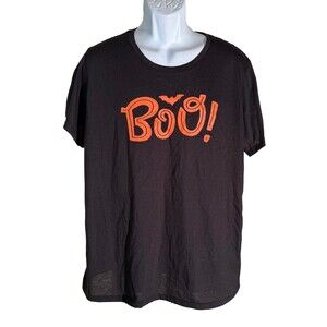 Way To Celebrate BOO Halloween Short Sleeve Crew Neck Black T-Shirt 2XL